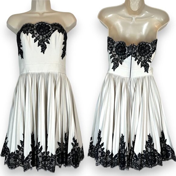 Robert Rodriguez Dress Lace Strapless Cocktail Party Small - Picture 5 of 14